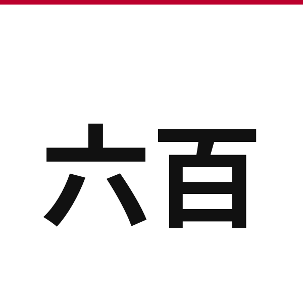 How to say 600 in Japanese — kanji 六百